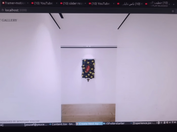 3d landing page for a designer