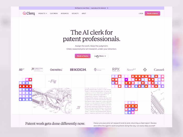 Marketing website build for Clerq IP | Webflow CMS