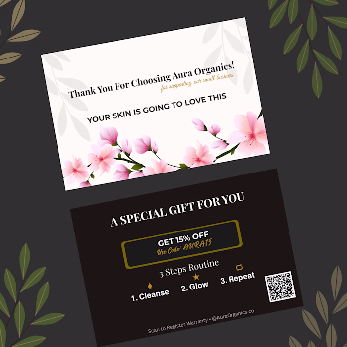 Aura Organics - Custom Thank