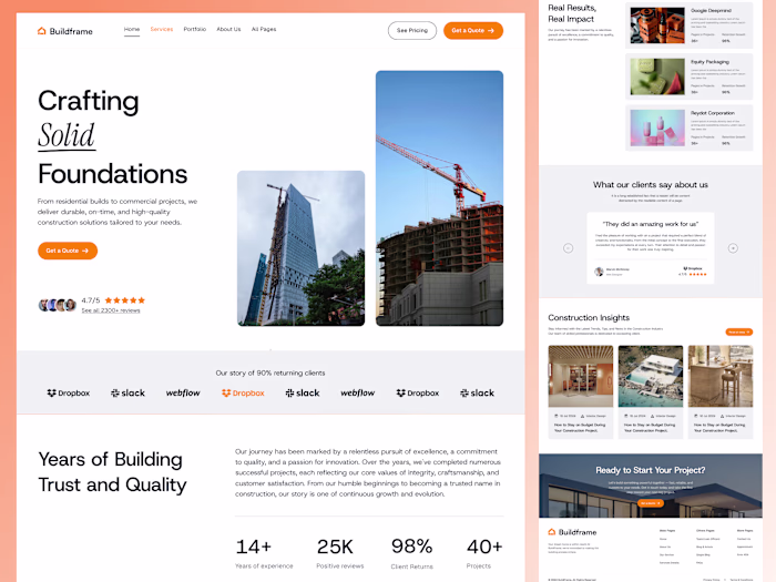 Modern Contractor & Construction Website Design