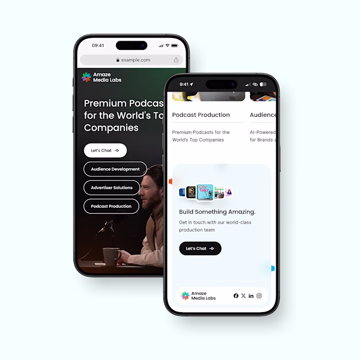 Client Work: Website - Mobile designs (Hero - Footer)