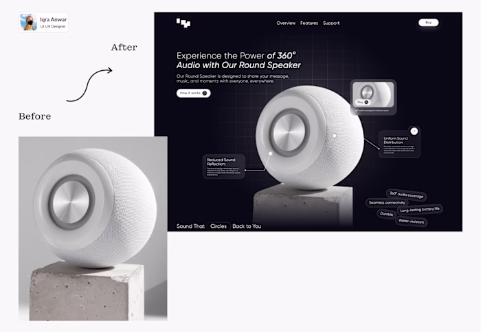 Before Vs After - Product Hero Section Design