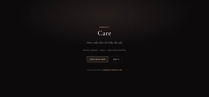 Webdesly Care — Luxury After-Sales