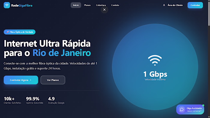 Desenvolvi um site moderno e
