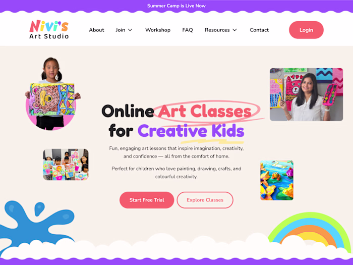Nivi’s Art Studio Website Development