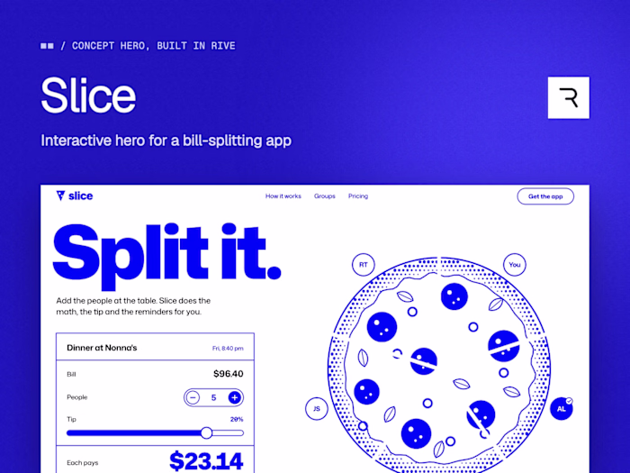 Rive Animation for Bill-Splitting App - Slice