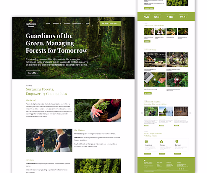 Forest Management Website Landing Page by Figma