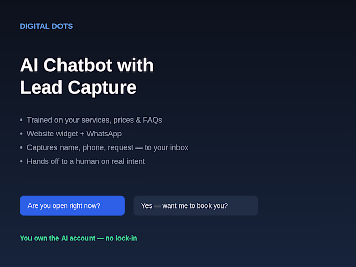 AI Chatbot with Lead Capture & Human Handoff