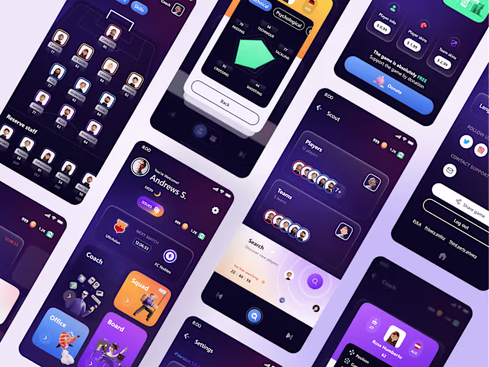 Futuristic Soccer GUI / some pages
