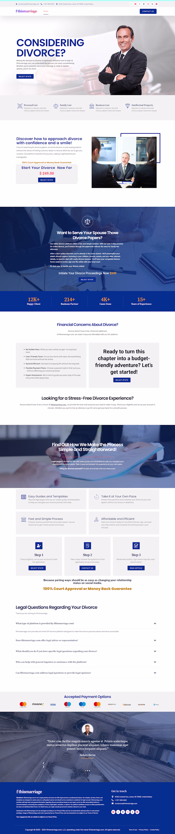 WordPress Website Template Design for a Family Law Agency