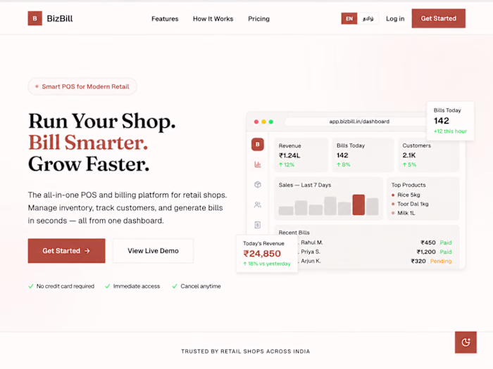 Built a GST Billing & POS SaaS with Django + Next.js