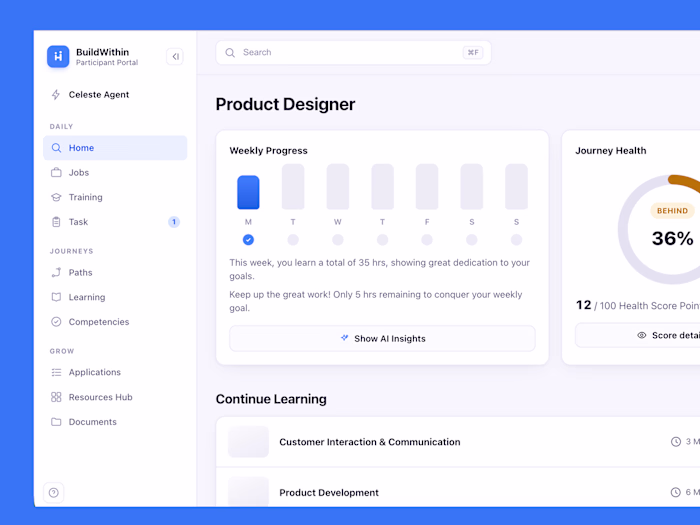 Candidate portal for an AI-powered