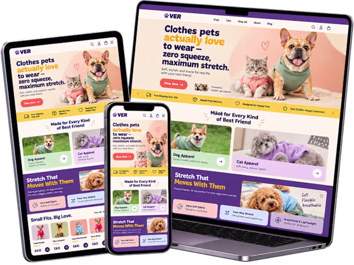 Shopify Pet Apparel Website Redesign