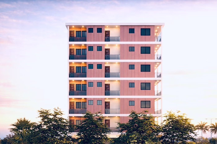 A residential building rendering 