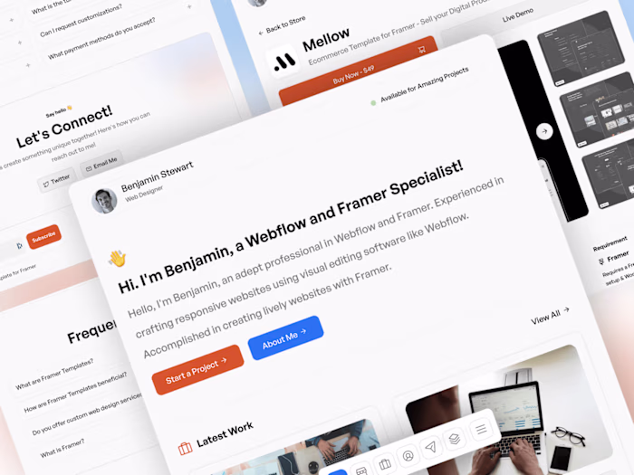 SleekFolio - Personal Portfolio & Ecommerce Template for Framer