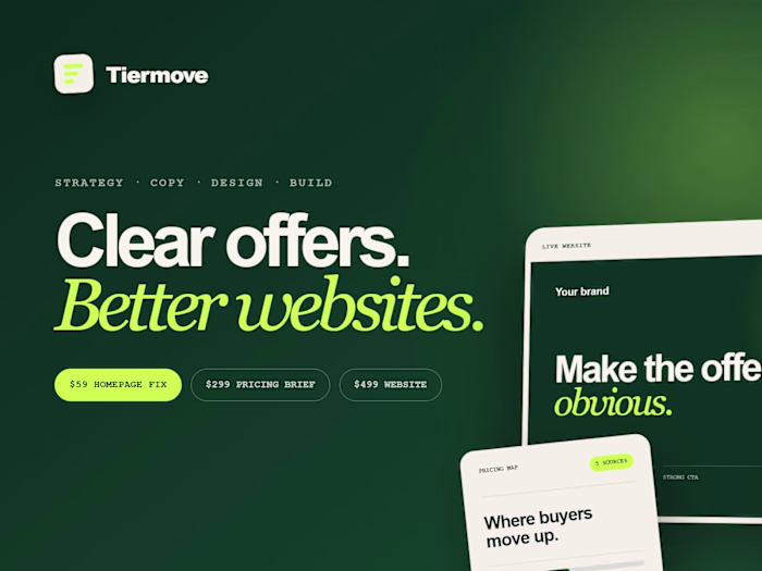 Tiermove — Clear offers. Better websites.
