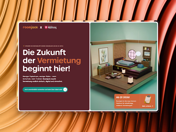 Framer Landing Page | Roomjack at Immocation Festival