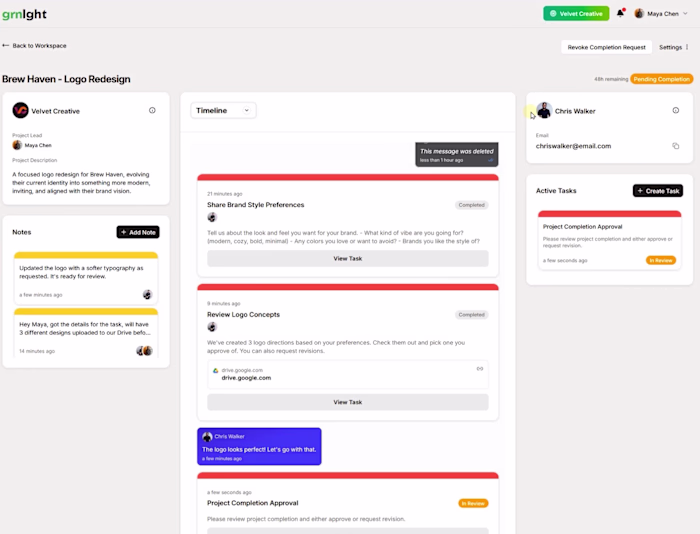 grnlght - Full Stack Client & Project Management SaaS