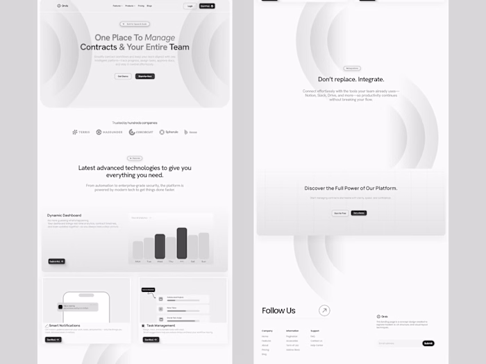 Landing Page Design for SaaS Contract Management