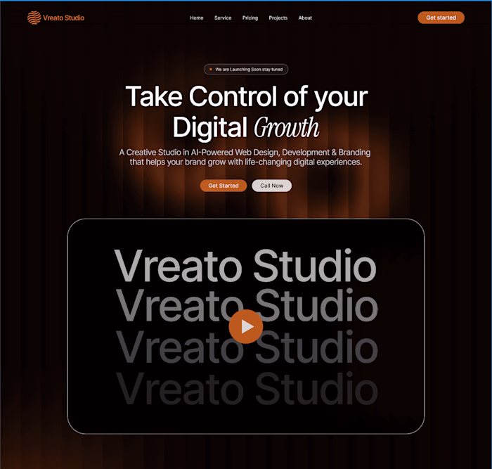 AI Creative Agency Hero Section Design in Figma