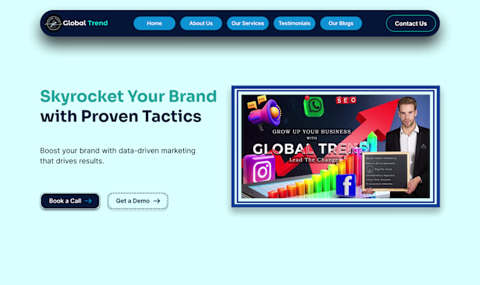 Global Trend Homepage Hero Section Redesign UI/UX Concept