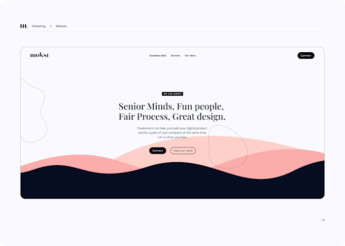 Moksi Agency, branding, design system and webdesign.
