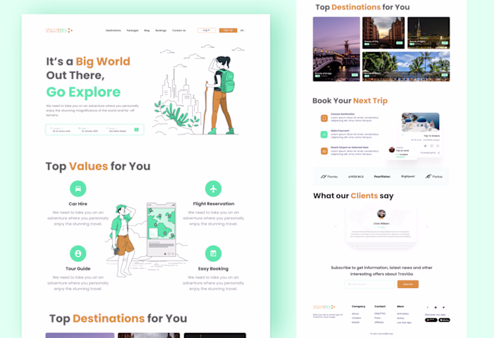 Travel landing page
