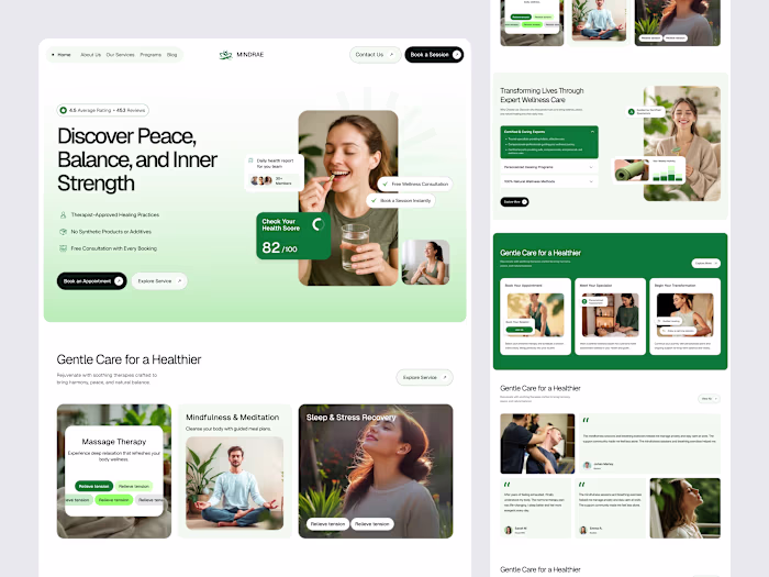 Designed a calming wellness &