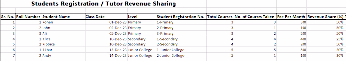 Tutor Time Sheet