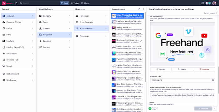 InVision: Custom Content Management System Development