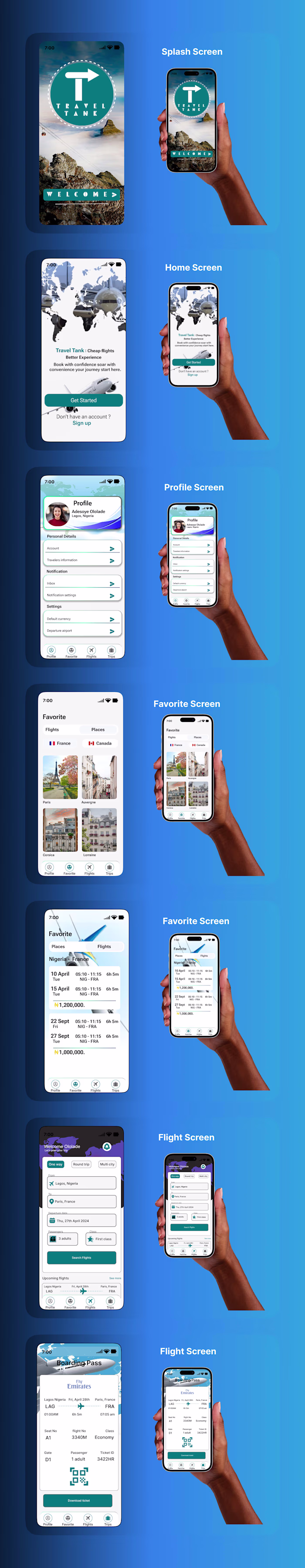Traveling Mobile App Design