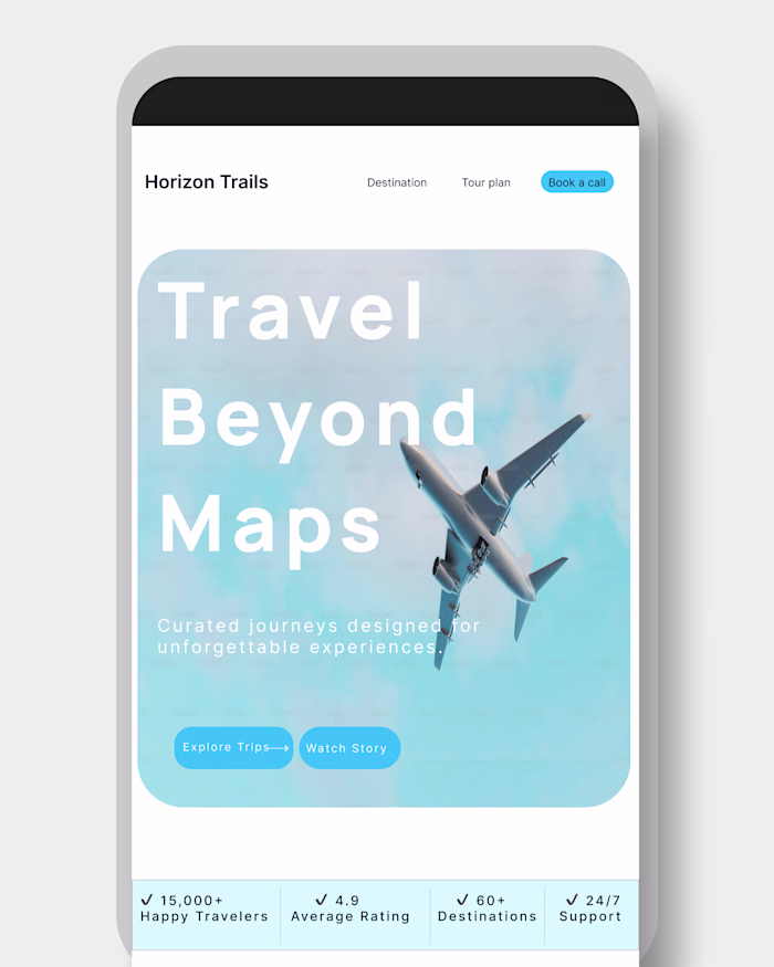Travel Planning UI Design for Horizon Trails