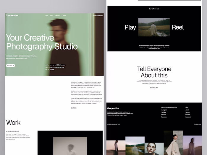 Couperative - Photography Studio Landing Page