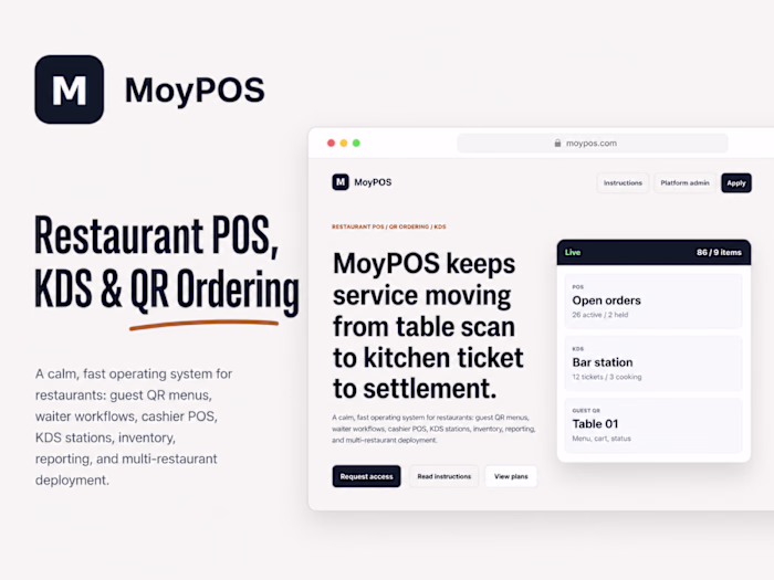 MoyPOS - Restaurant POS, KDS and QR Ordering Platform