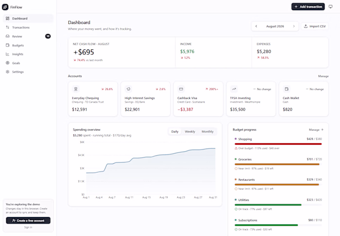 FinFlow: Money, Made Legible. (personal