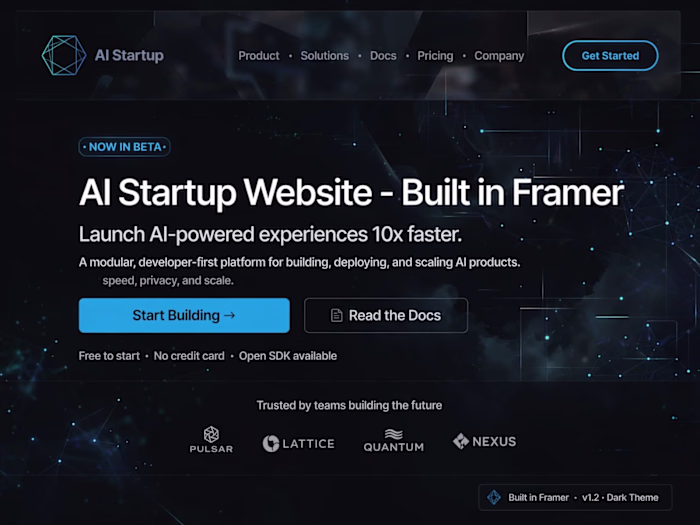 AI Startup Website - Built in Framer 