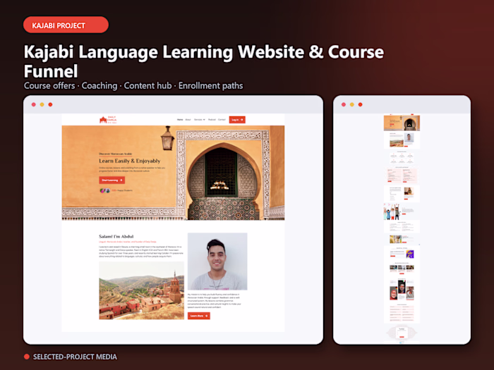 Kajabi Language Learning Website & Course Funnel