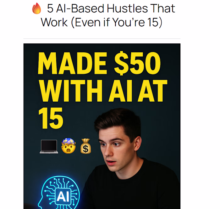 a blog post on best side hustle for teenager