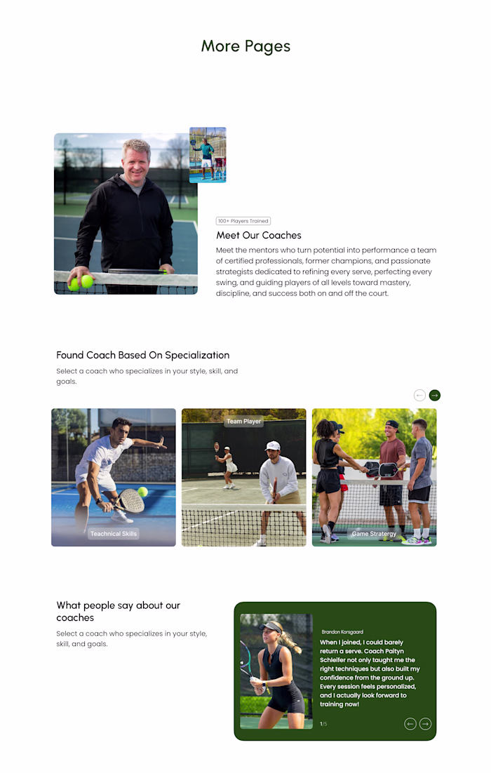 Modern Sport Website UIUX