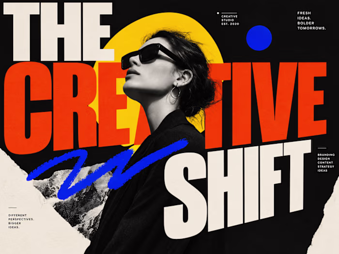 I experimented with oversized typography