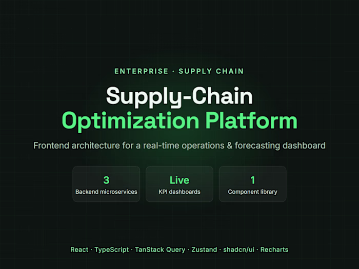 Supply-Chain Optimization Platform — enterprise