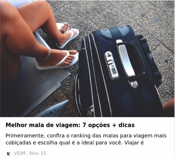 Criação de Conteúdo para o Blog Veim