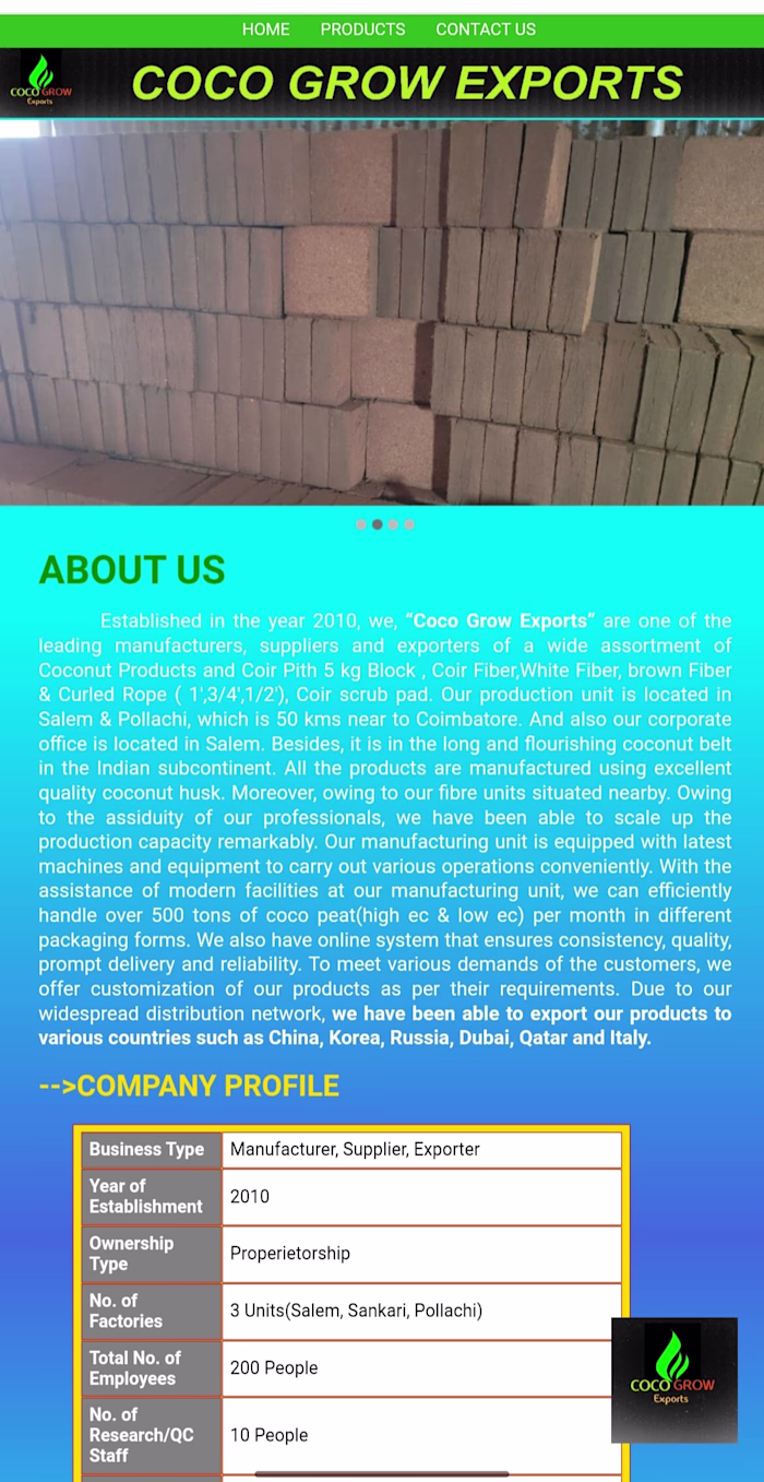 Export company website