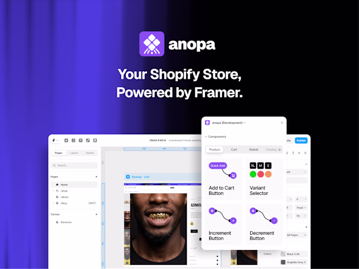 anopa — Shopify Integration Plugin for Framer