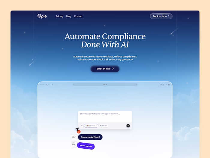 Opie’s landing page was designed