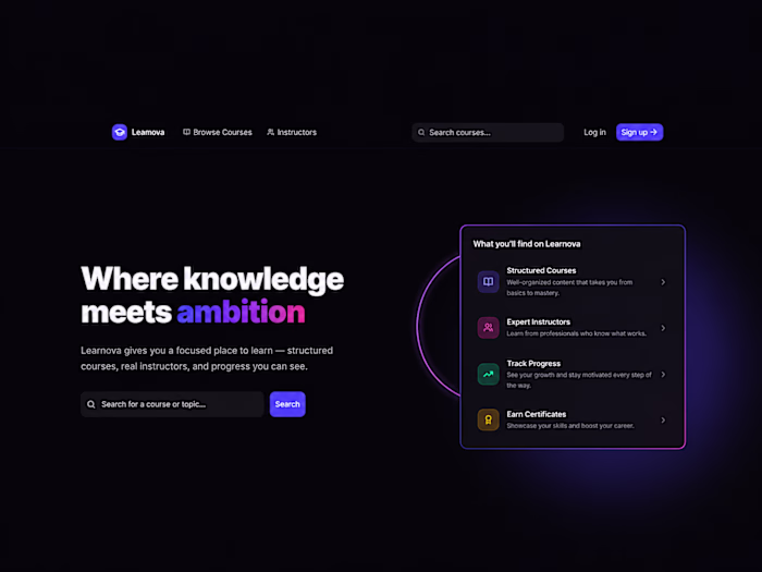 Learnova — Full-Stack Learning Management
