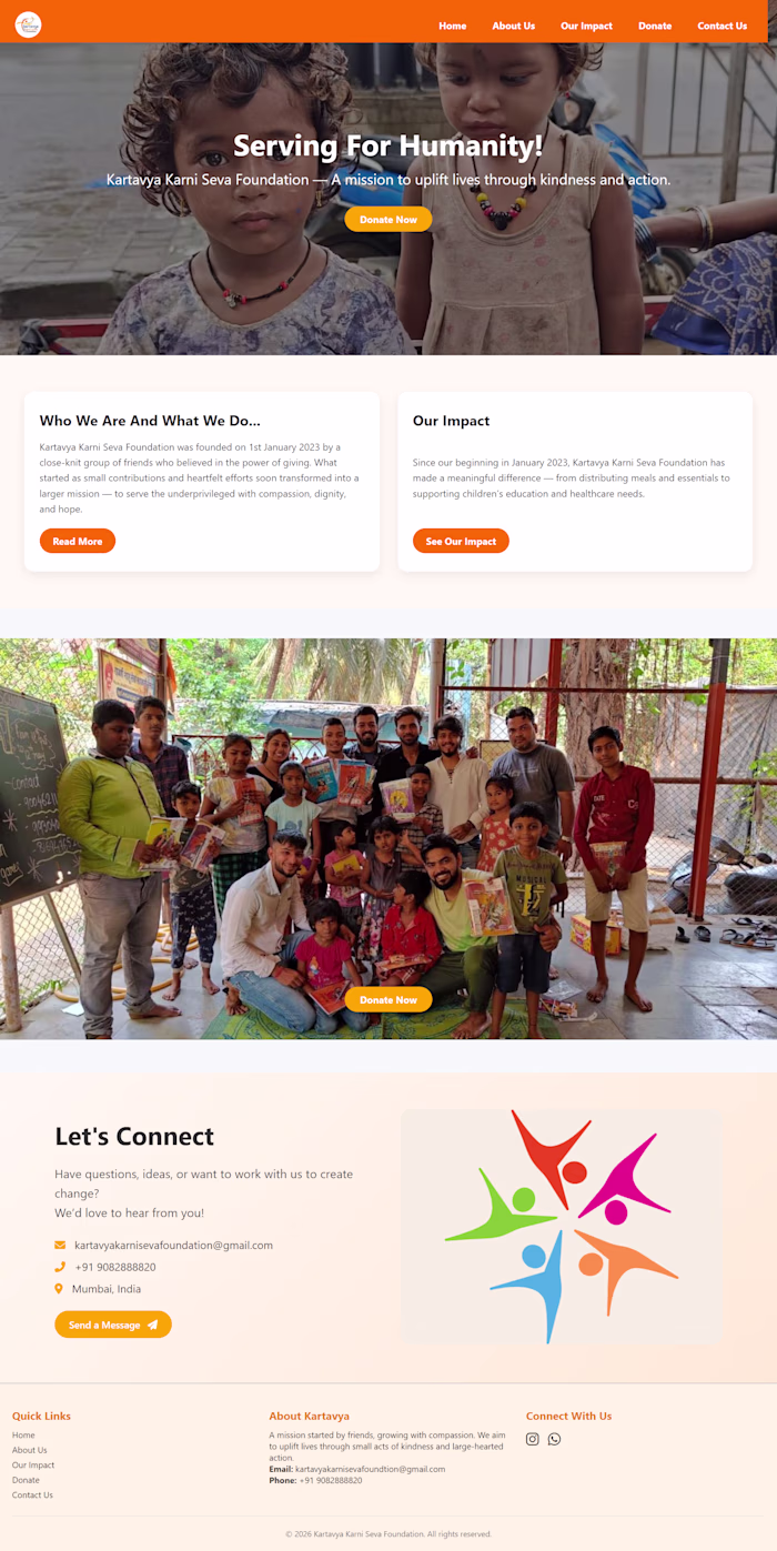 Kartavya Karni Seva Foundation Website Development
