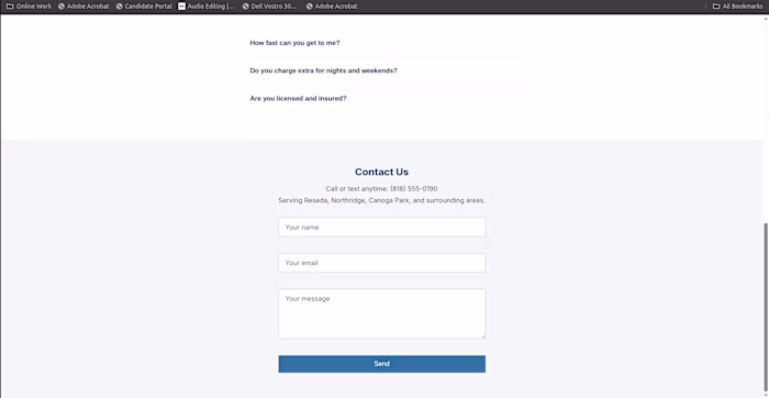 My Contact form. I have