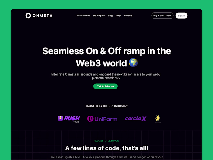Onmeta - Web3 Landing page