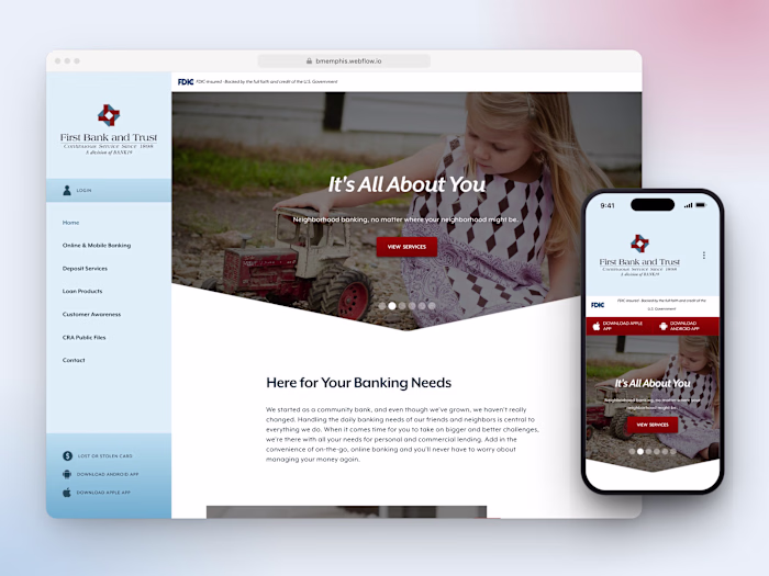First Bank & Trust Memphis | Webflow Bank Website